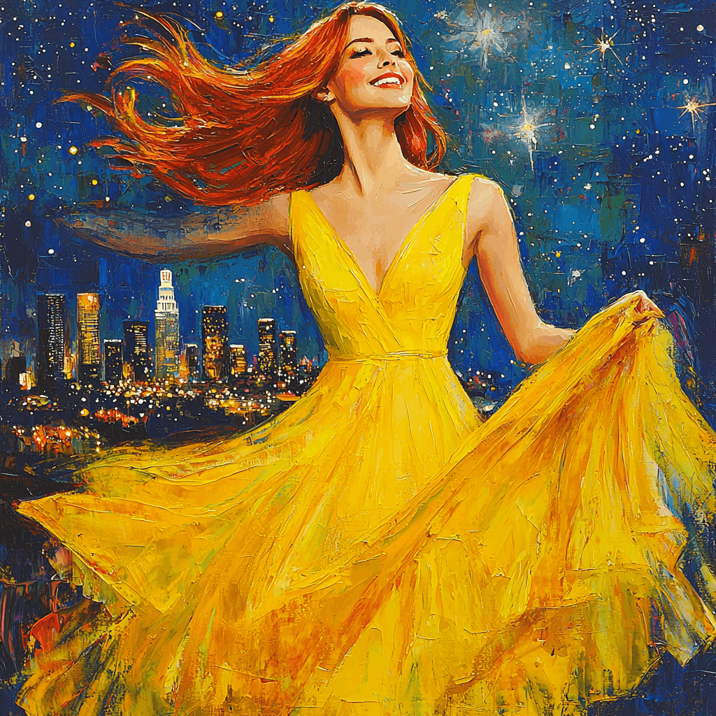 Emma Stone: Golden Glow Of La La Land Dreams Paint By Numbers