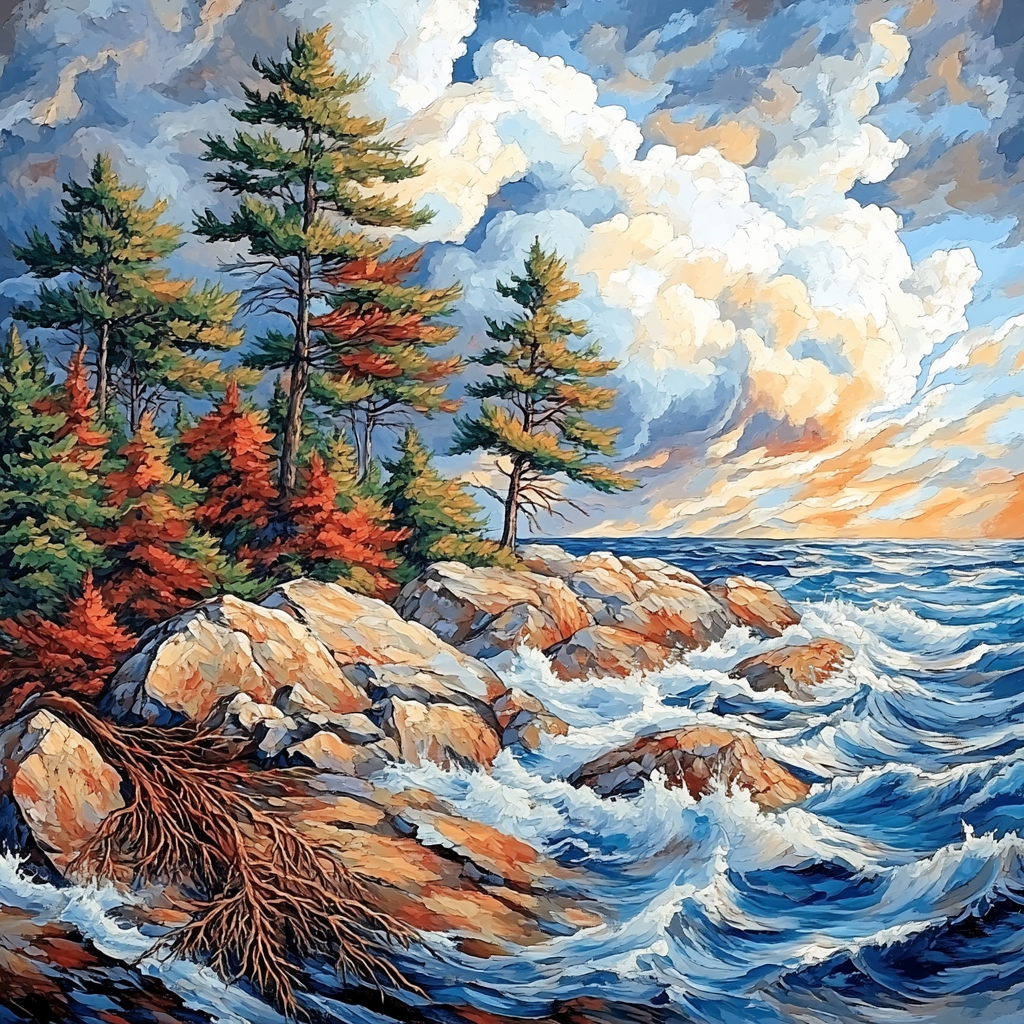 Arthur Lismer Inspired Stormborn Rockscape Paint by numbers art