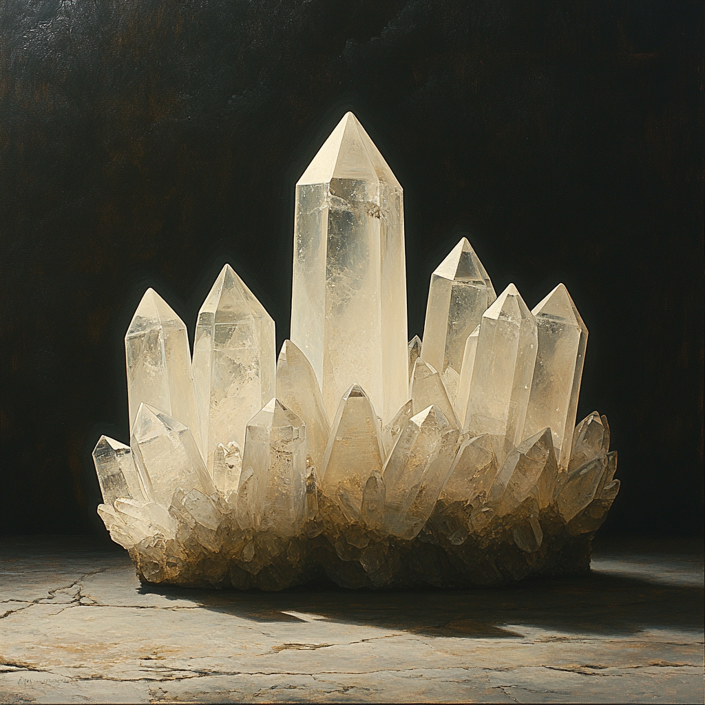 Caravaggio Inspired Quartz Crystal Cluster Paint by numbers art
