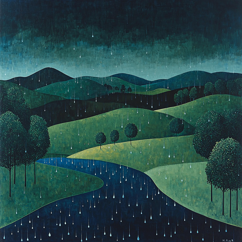 Nandalal Bose Inspired Echoes Of Tranquil Rain Paint By Numbers Art