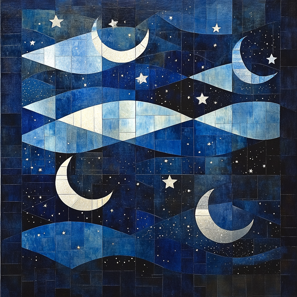 Pablo Picasso Inspired Angular Night Sky Abstraction Paint by numbers art