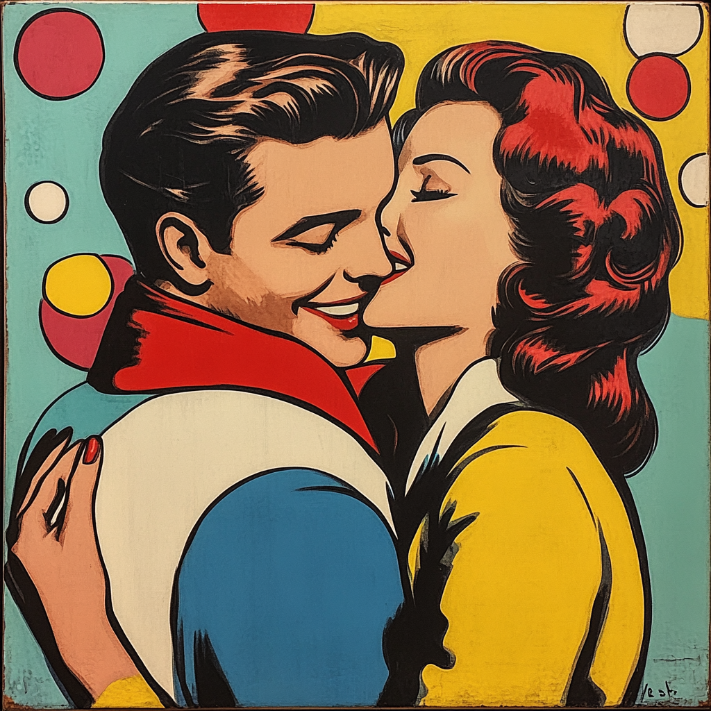 Roy Lichtenstein Inspired Comic Love Number painting