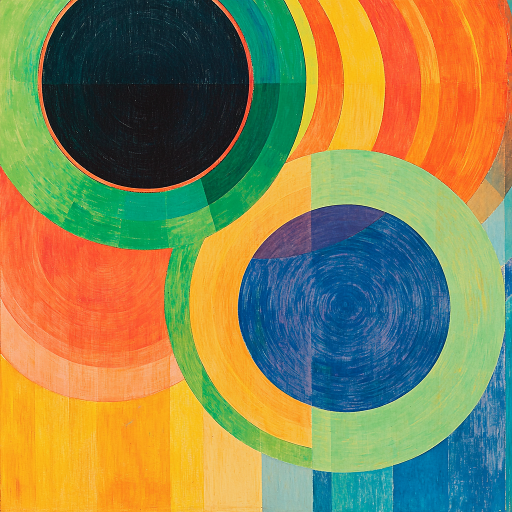 Sonia Delaunay Inspired Kinetic Nature Study Paint By Numbers Art