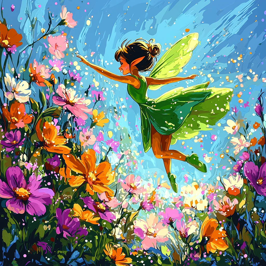 Tinker Bell In Magical Blossom Meadow Painting by numbers kit