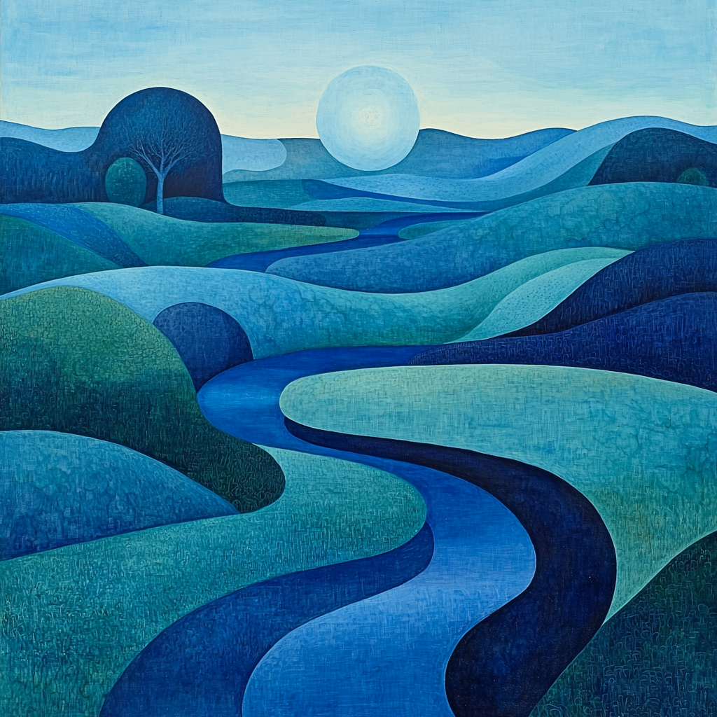 Max Ernst Inspired Dreamscape In Azure DIY Paint By Numbers