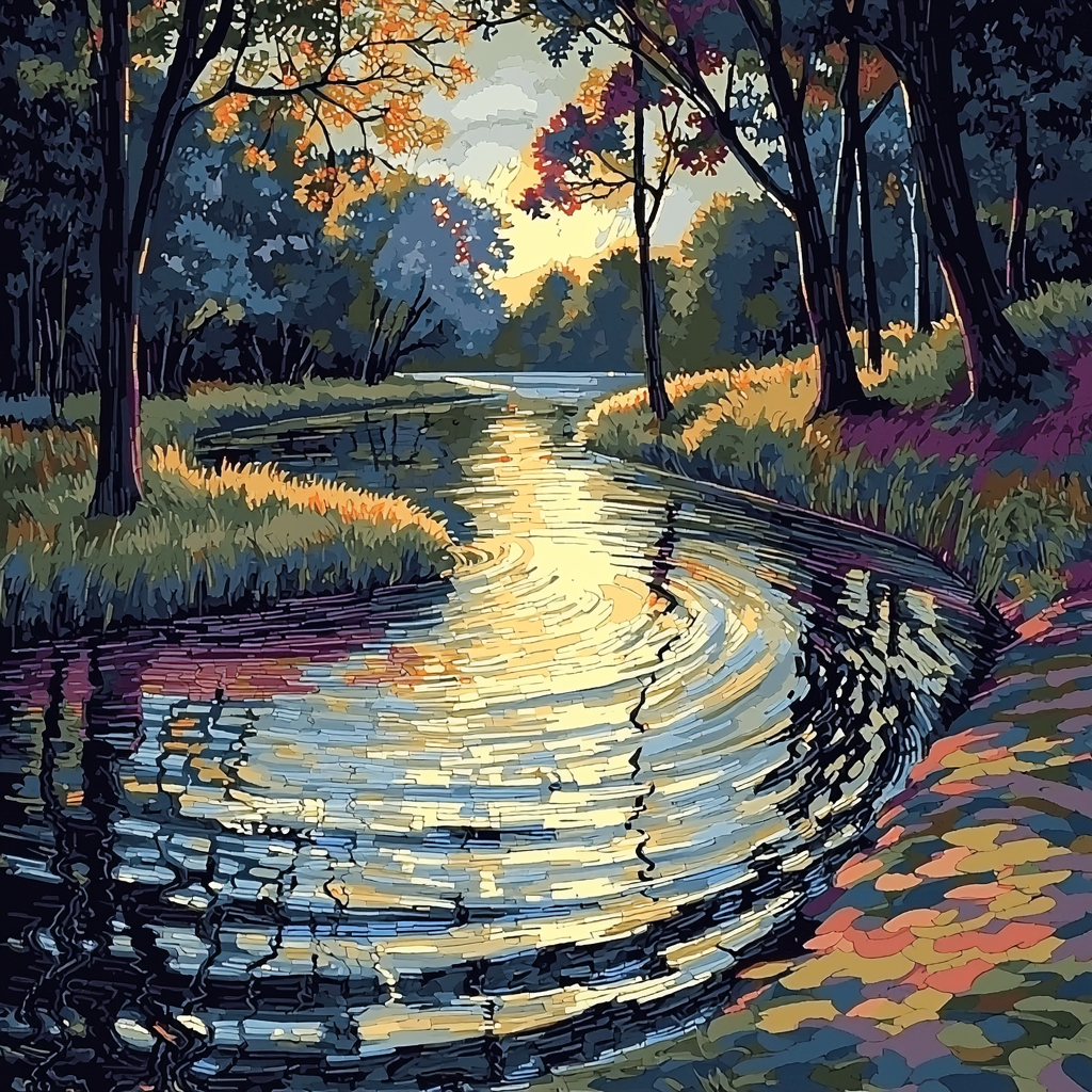 Georges Seurat Inspired Moonlit Lagoon Serenity Paint By Number