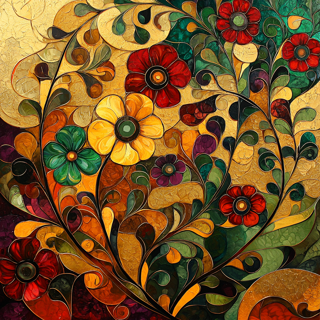Gustav Klimt Inspired Garden Of Fragments Paint By Color