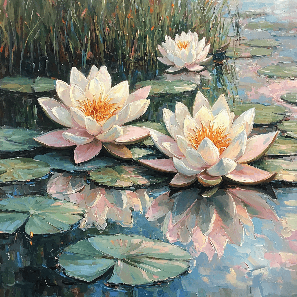 Claude Monet Inspired Ethereal Water Lilies Paint By Numbers Art