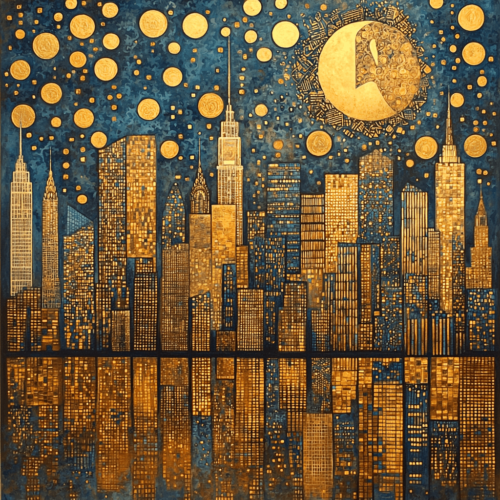 Klimt Inspired Klimt's City Glow Number Painting