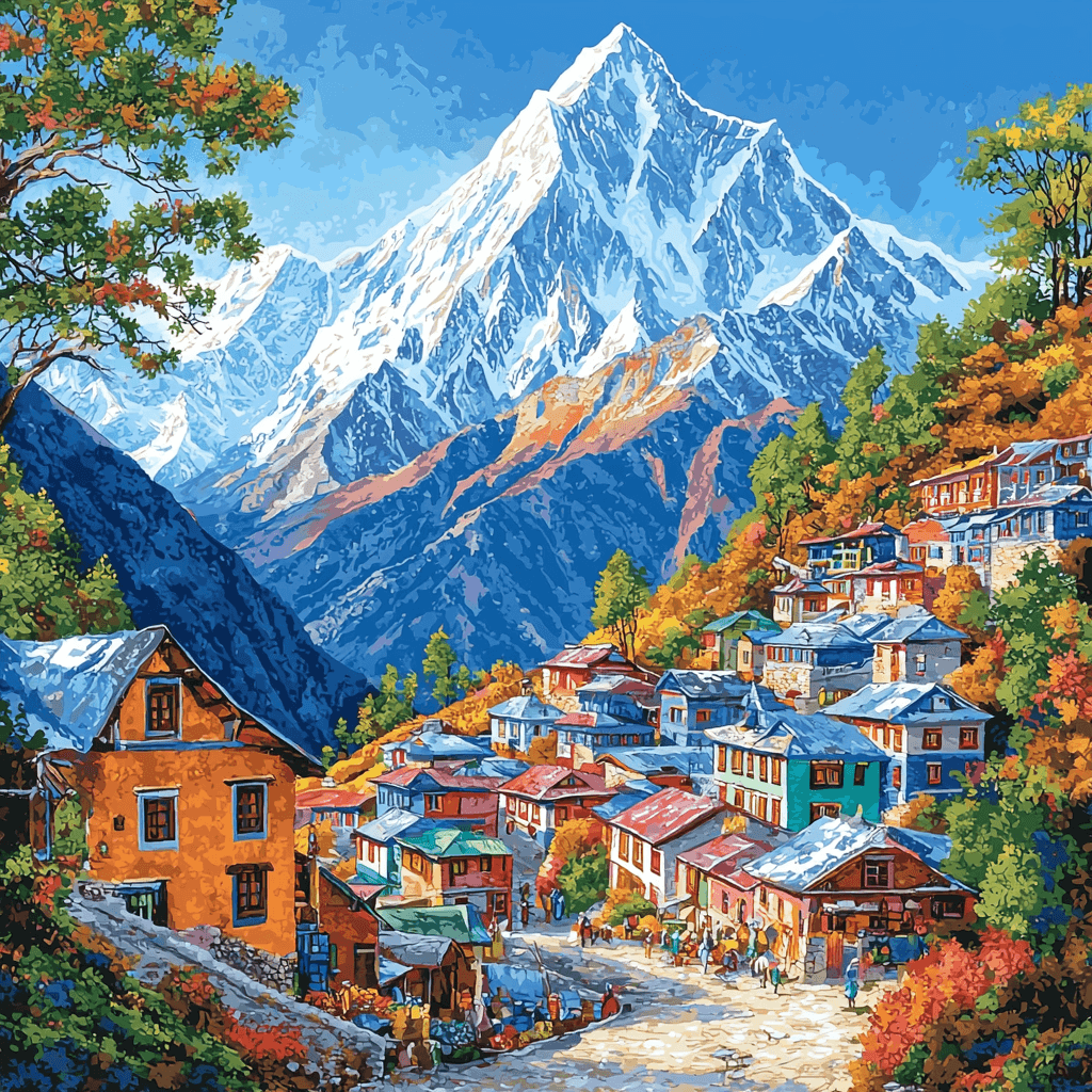 Namche Bazaar - Nepal Paint By Number