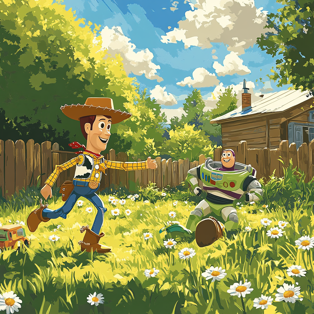 Woody And Buzz Backyard Mission Numbered painting kits