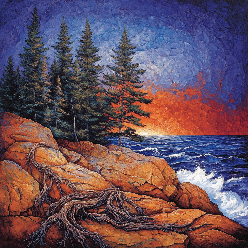 Arthur Lismer Inspired Windswept Pine Ridge Paint by numbers art