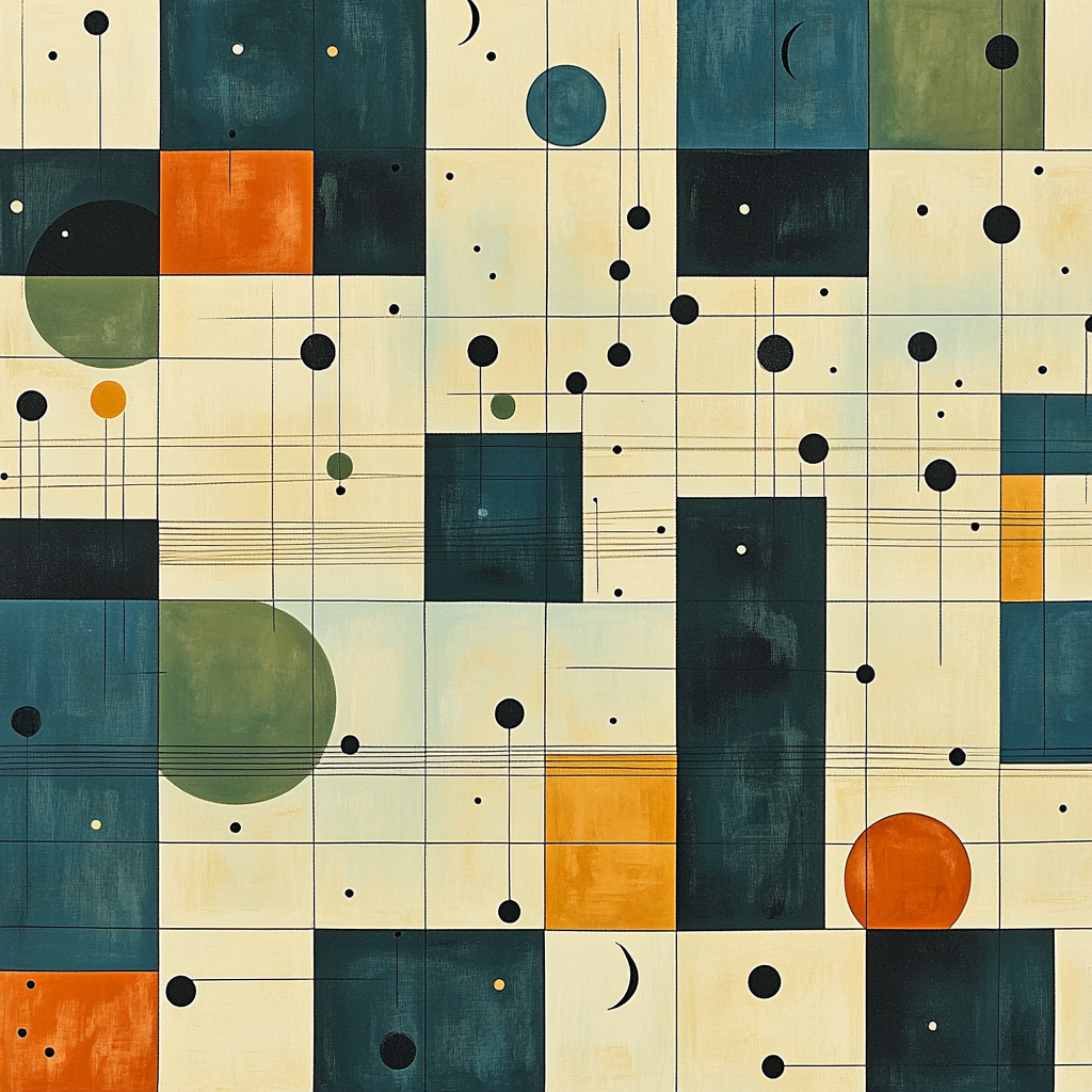 Paul Klee Inspired Harmonic Map Number painting