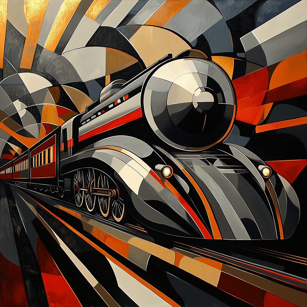 Gino Severini Inspired Abstract Mechanical Symphony Paint By Numbers