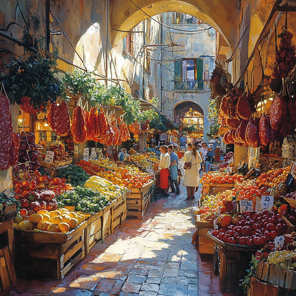 La Boqueria Food Passage Barcelona Spain DIY paint by numbers