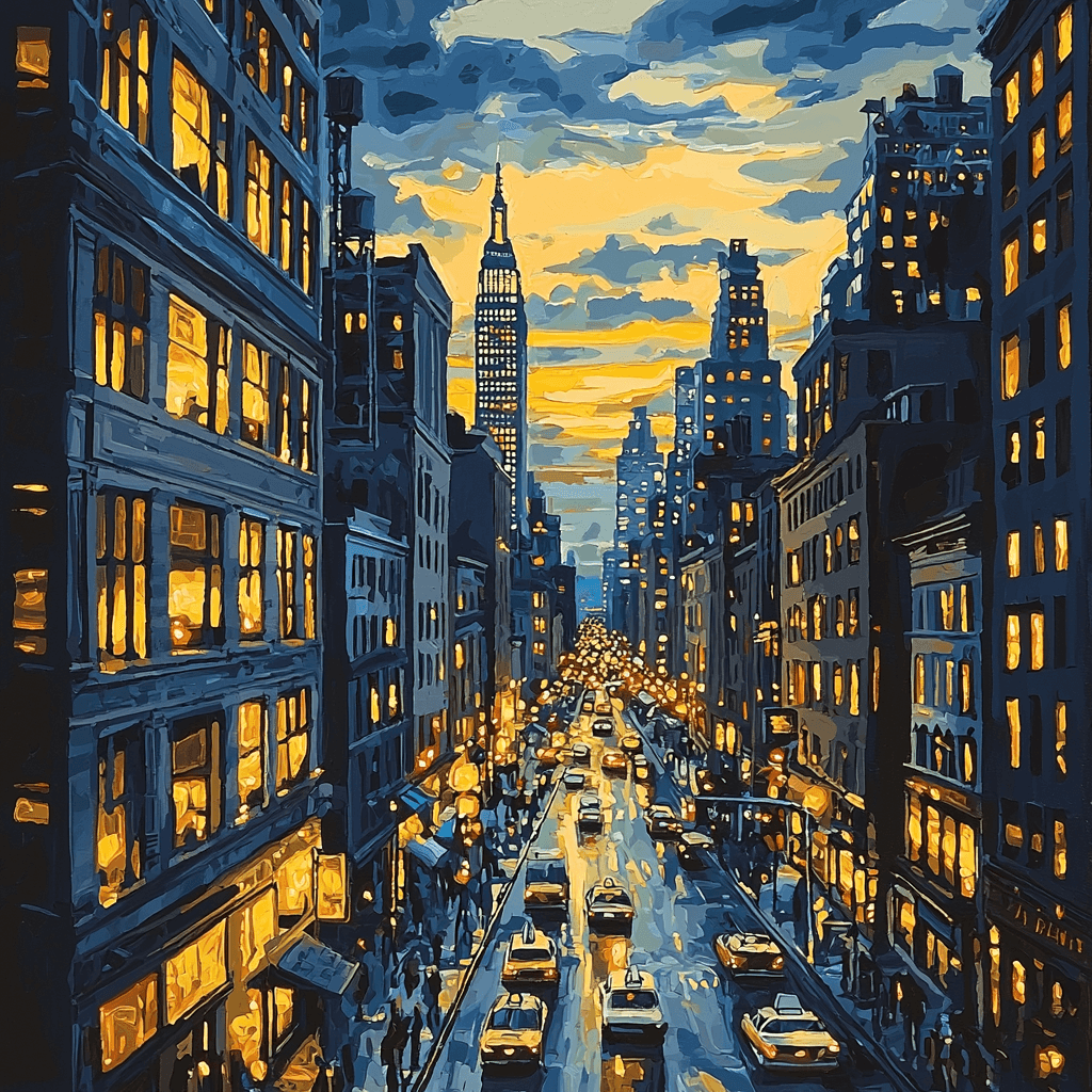 Edward Hopper Inspired Dreamy City Nights DIY Paint By Numbers