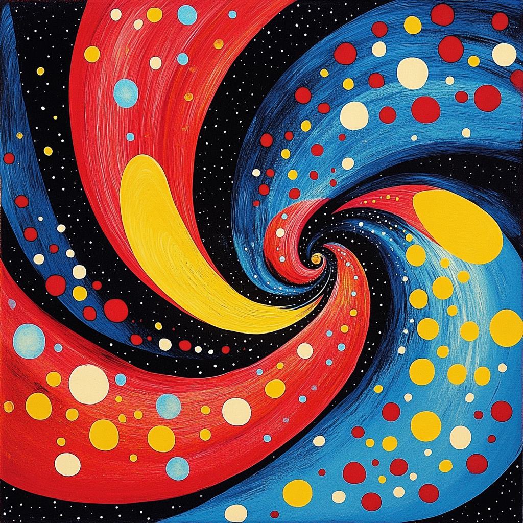 Yayoi Kusama Inspired Cosmic Polka Dots Number painting