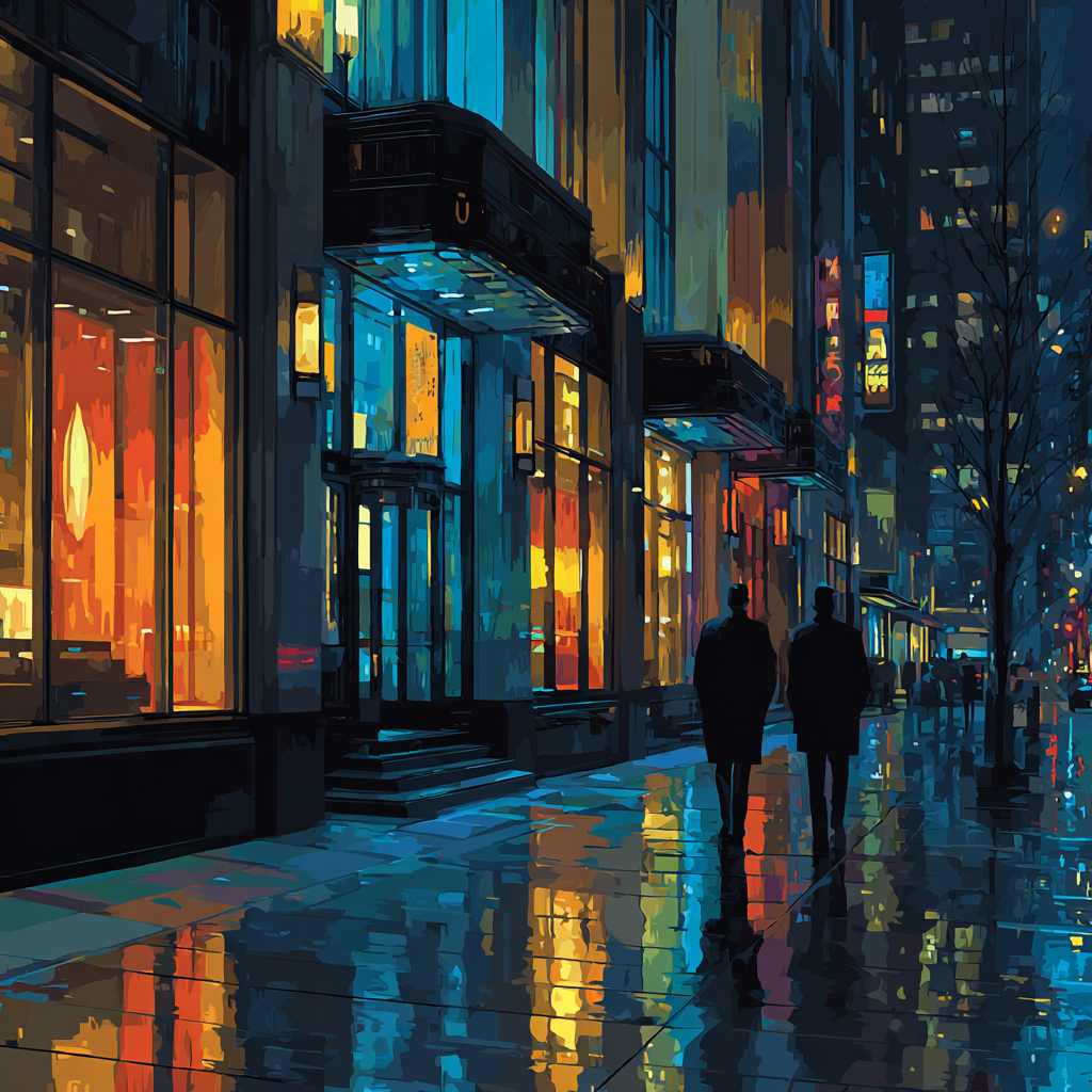 Ginza Shopping Street Night Tokyo Japan Neon Numbered painting kits