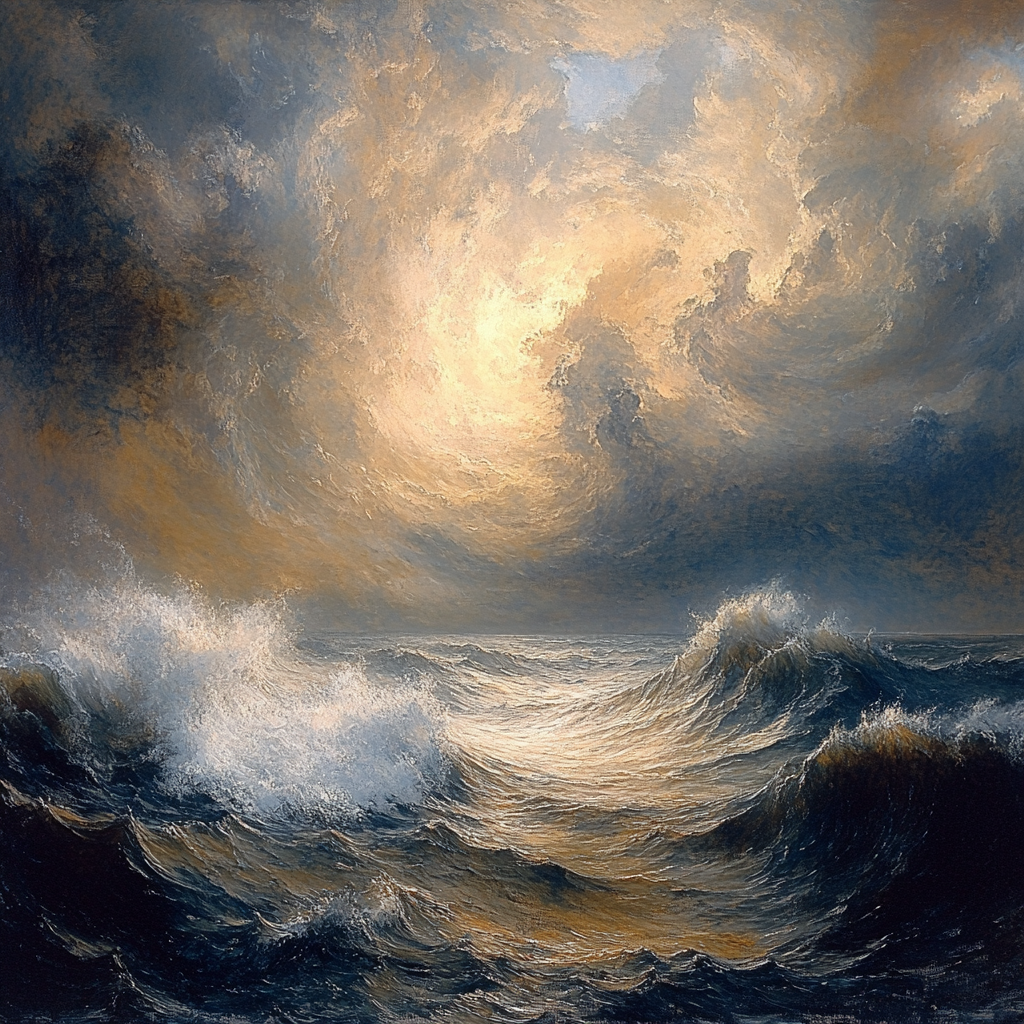 JMW Turner Inspired Stormy Sea paint by color