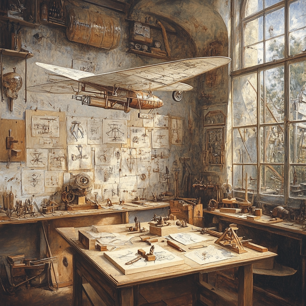 Leonardo Da Vinci Inspired Inventors Workshop paint by number