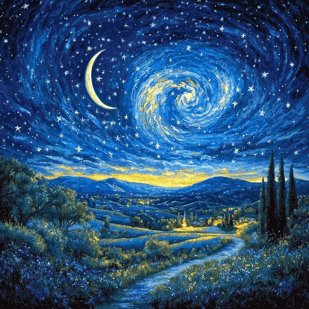 Van Gogh Inspired Wonders Of The Night Sky Number Painting