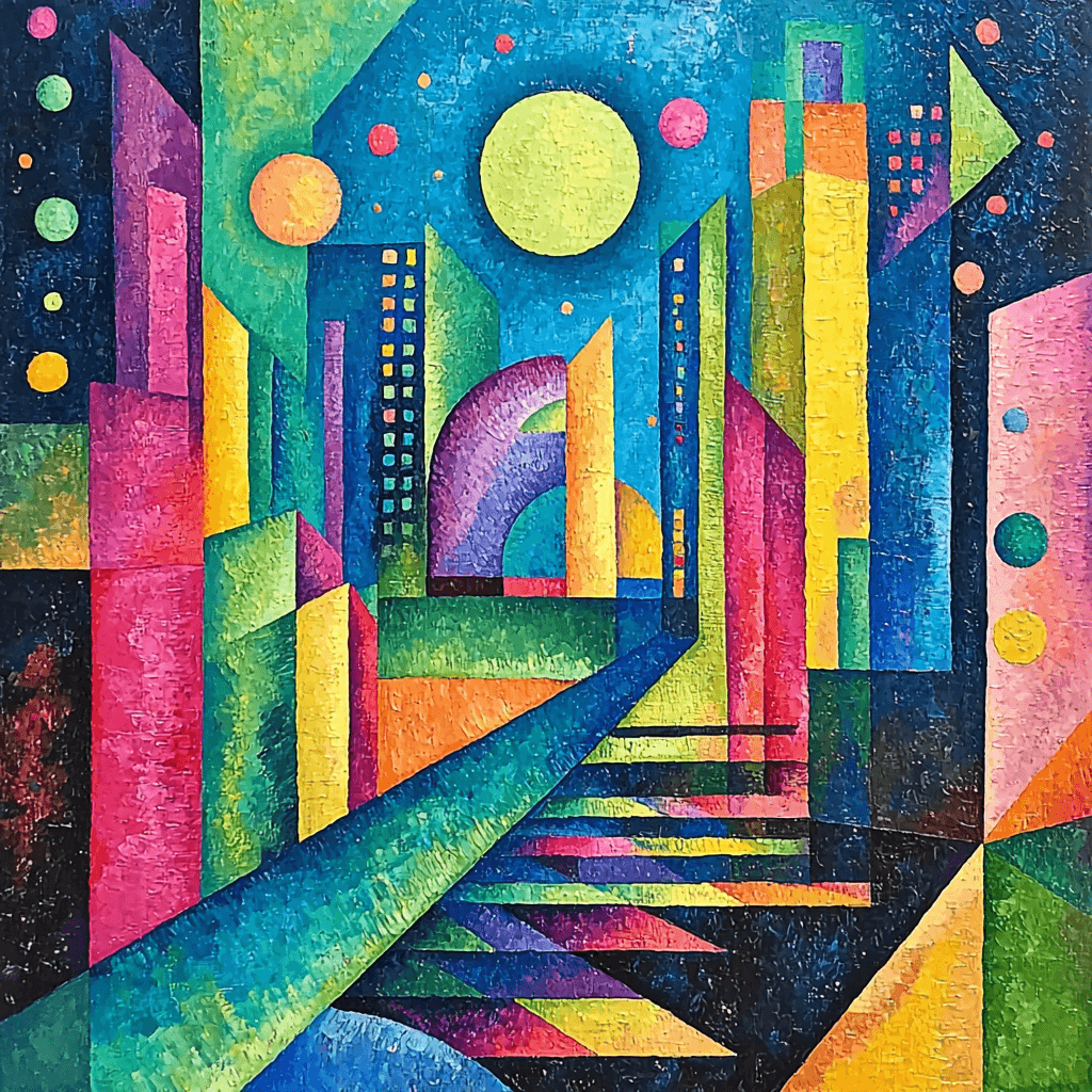 Wassily Kandinsky Inspired Futuristic City Vision DIY Paint By Numbers