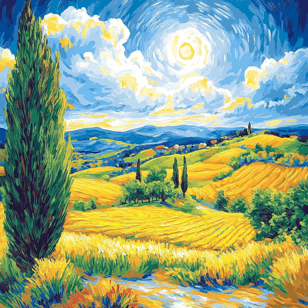 Van Gogh Inspired Sunlit Countryside Paint by numbers kits