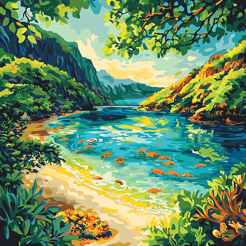 Hanauma Bay Nature Preserve Painting By Numbers Kit