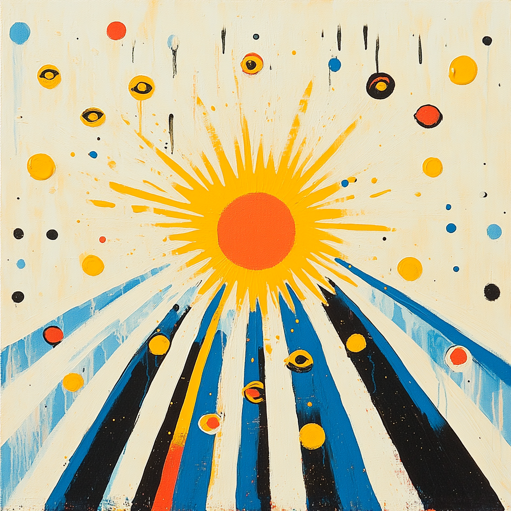 Joan Miró Inspired Sunborn Echoes Number painting