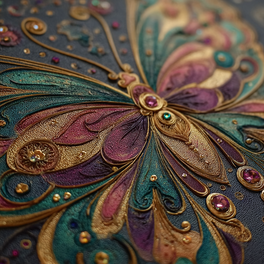 Gustav Klimt Inspired Decorative Butterfly Paint by numbers art