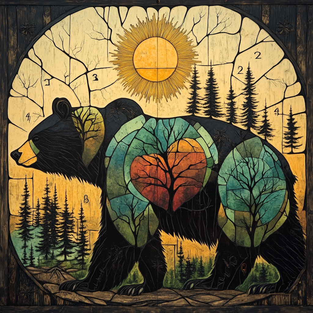 Norval Morrisseau Inspired Bear Of Forest Energy Paint by numbers kits