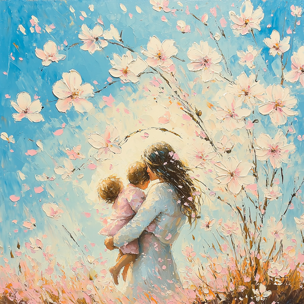 Hugs Under The Blossoms Paint By Numbers Art