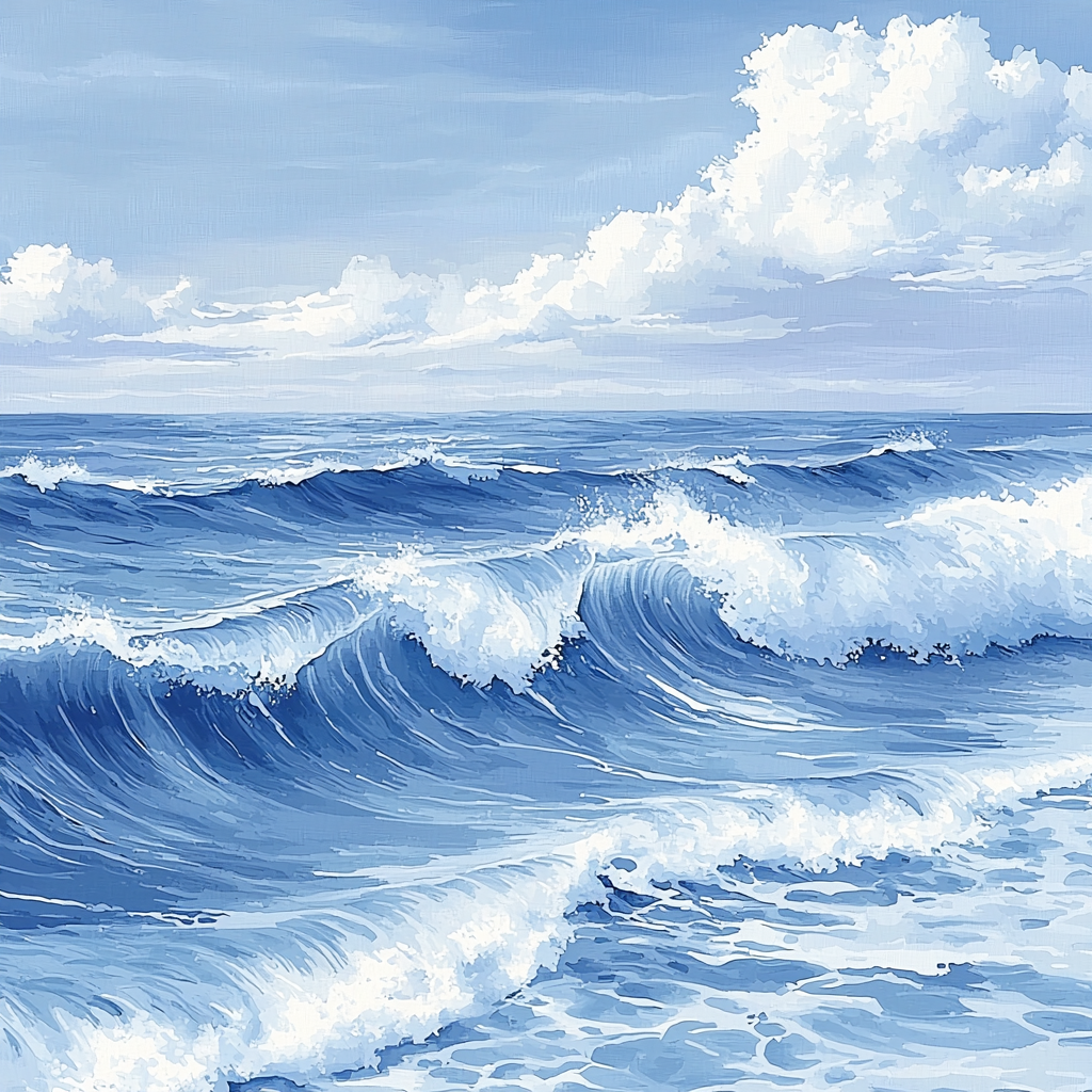 Hokusai Inspired Gentle Waves Of Time Painting Number Kit