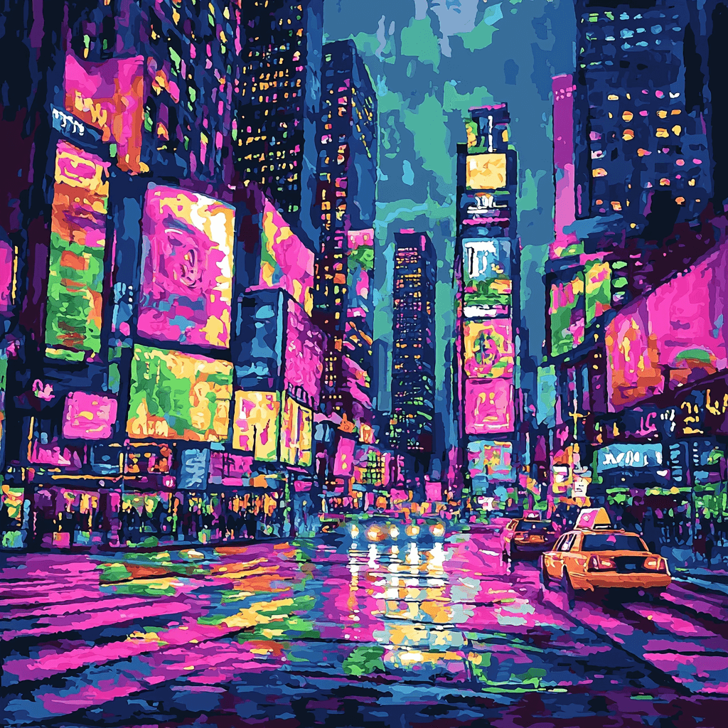 Andy Warhol Inspired Lively Urban Nights Numbered Painting Kits