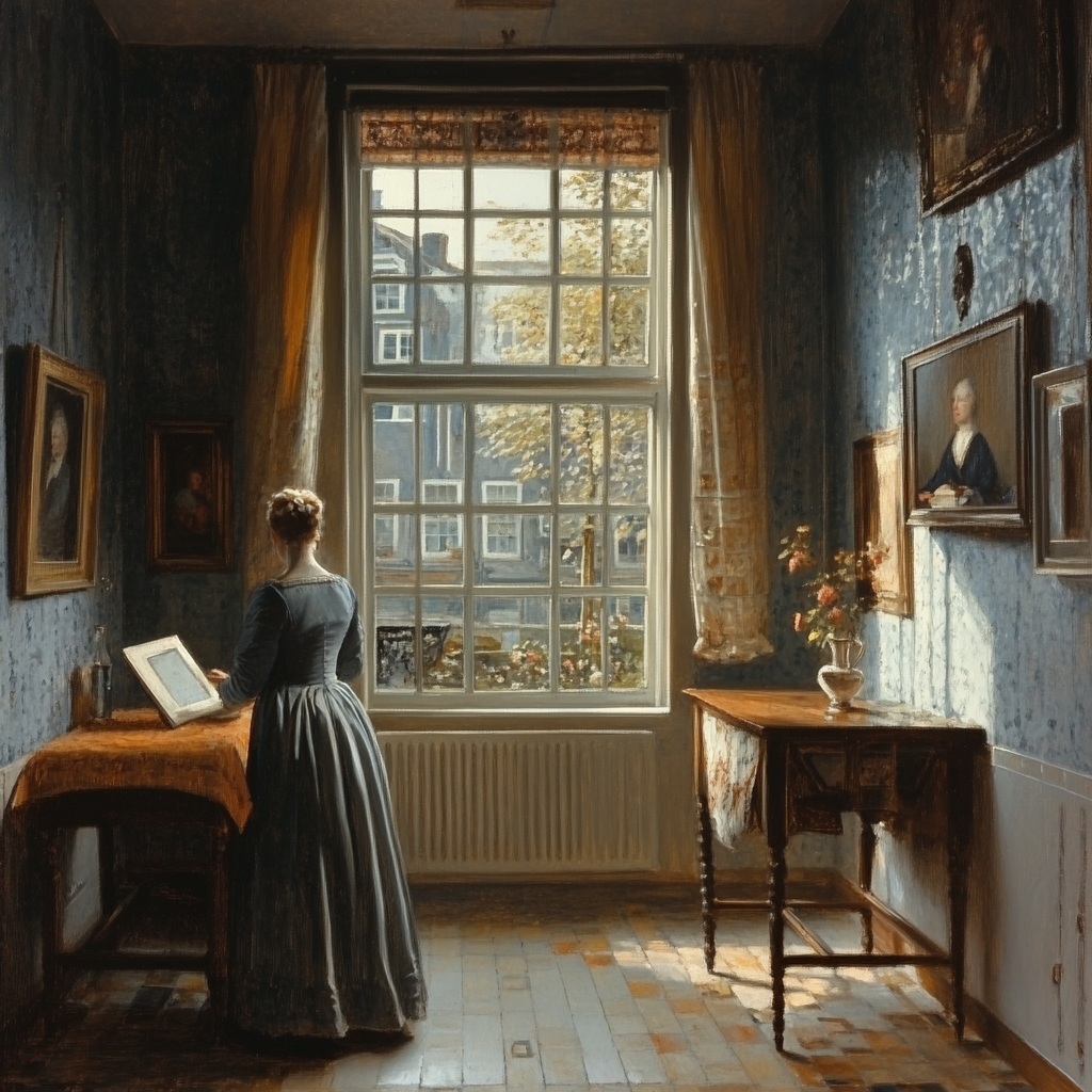 Vermeer Inspired Quiet Library Interior Paint by numbers kits