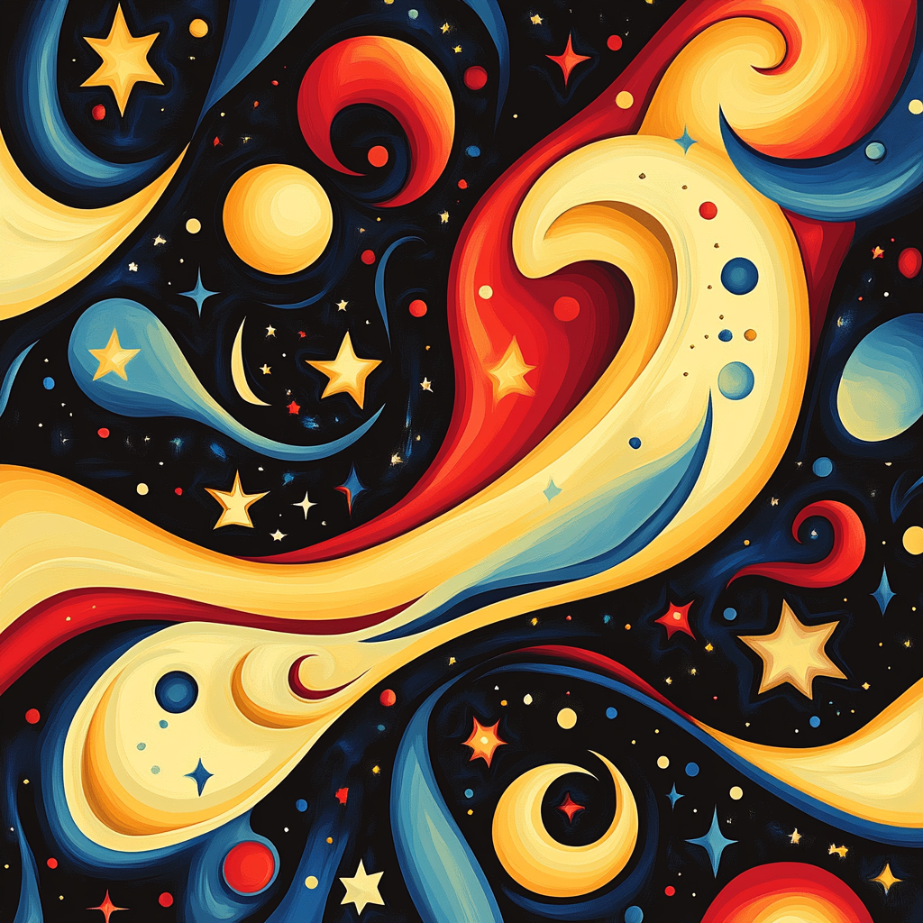 Joan Miró Inspired Cosmic Whimsy Numbered painting kits