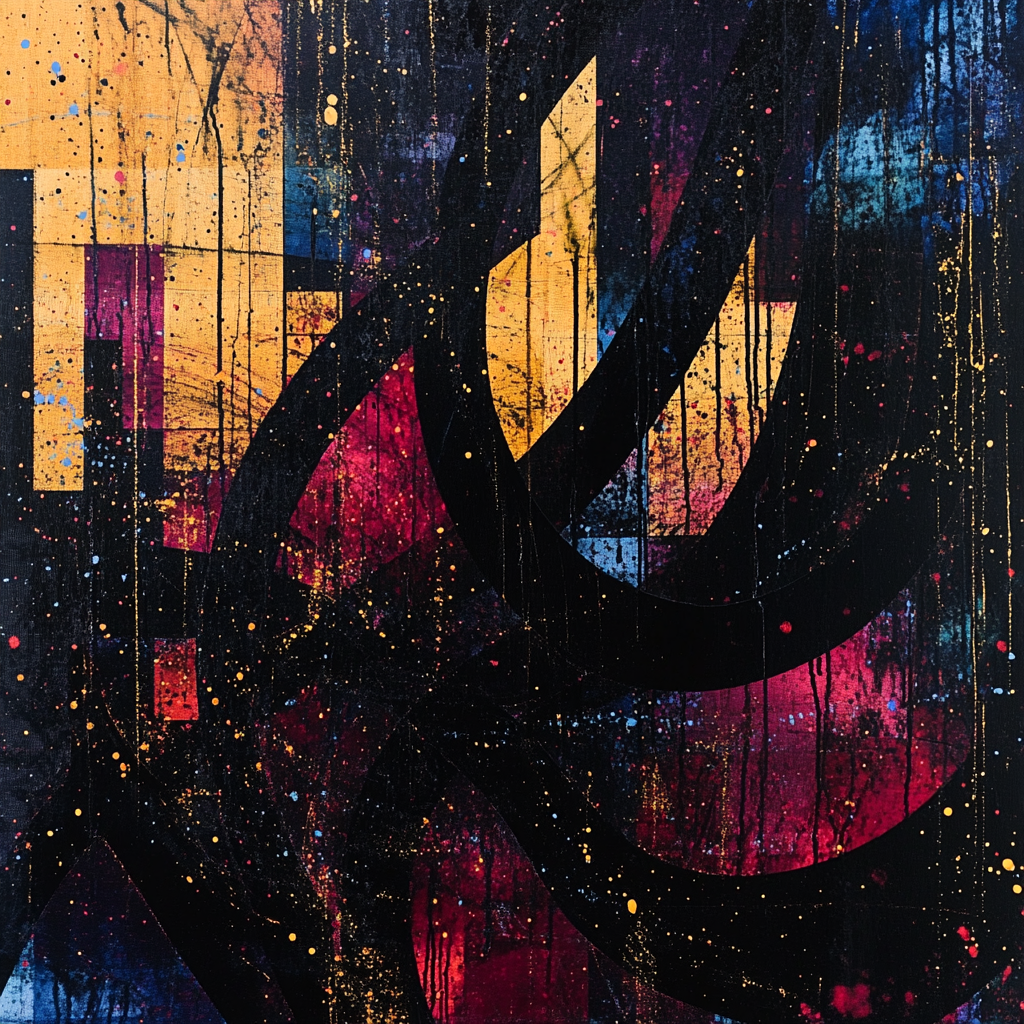 Jackson Pollock Inspired Twilight Energy Vortex Paint by numbers art