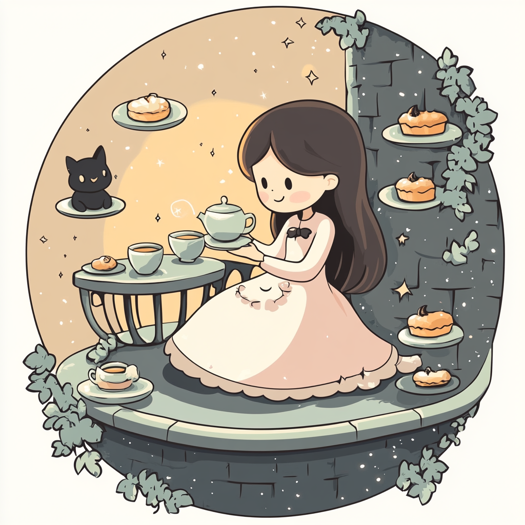 Haunted Tea Party At The Tower Numbered painting kits