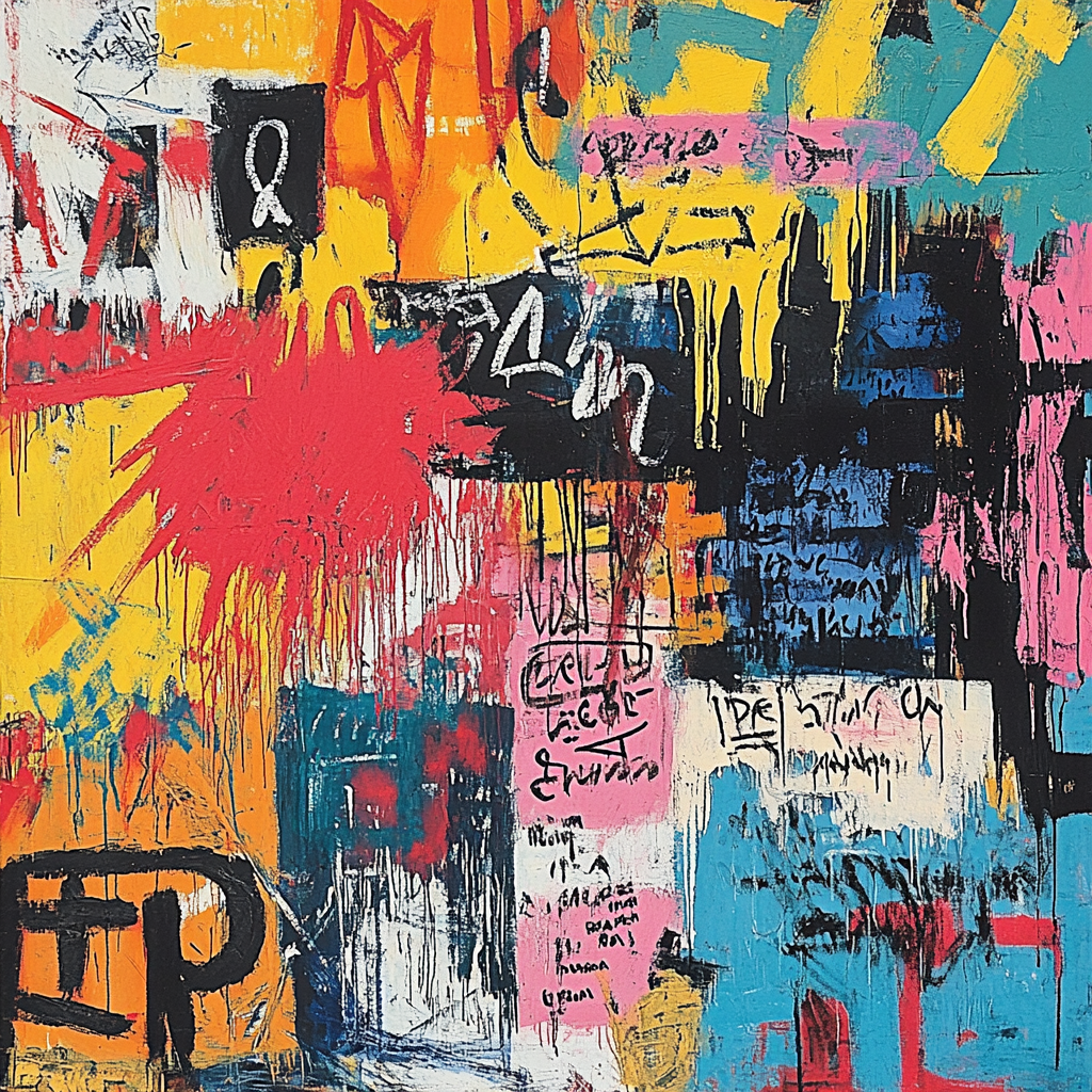 Jean-Michel Basquiat Inspired Urban Vibes paint by color