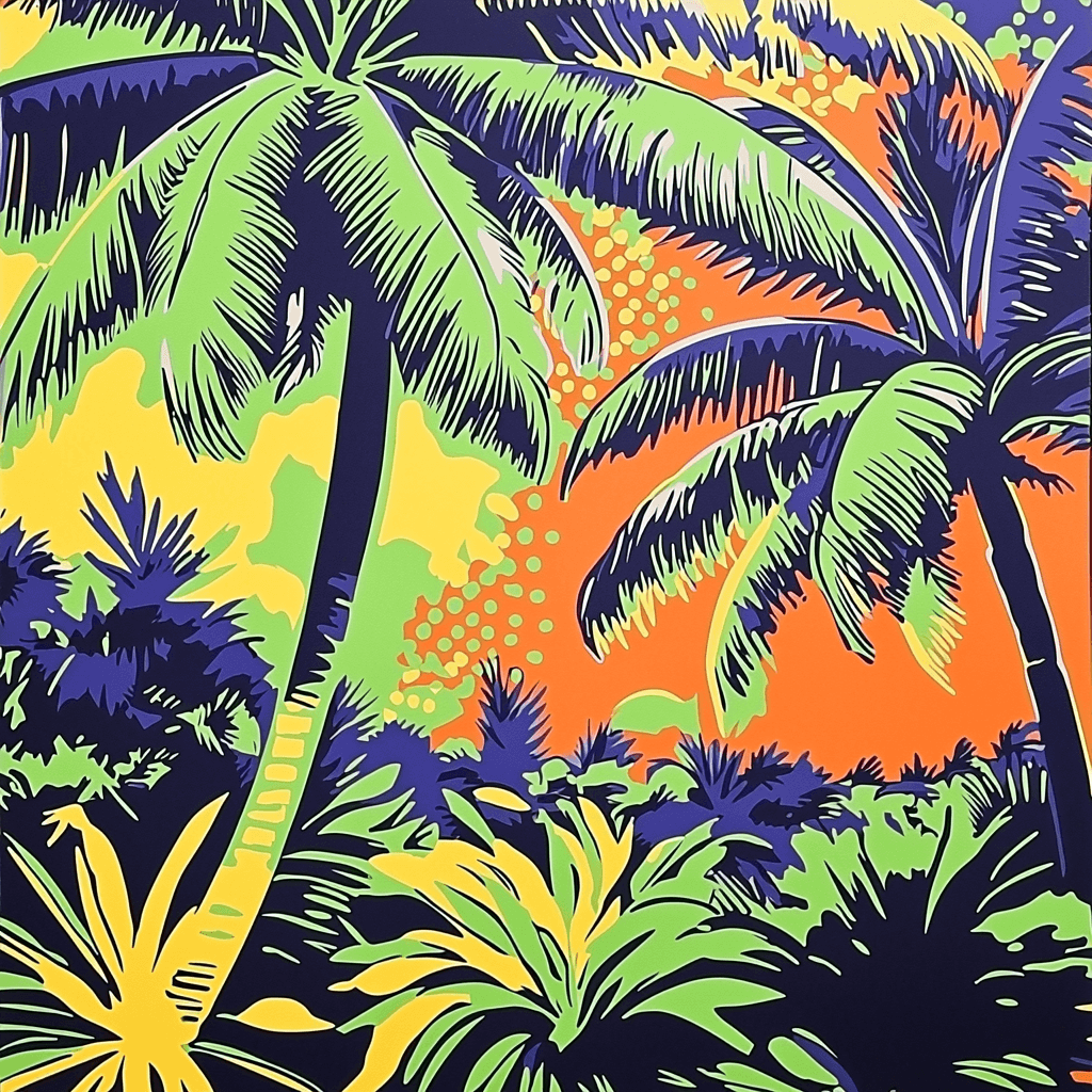 Roy Lichtenstein Inspired Rhythmic Tropics Paint By Numbers Art