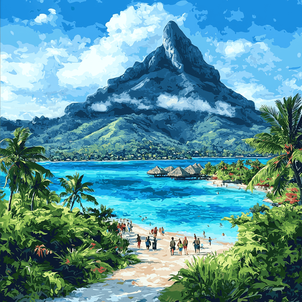 Bora Bora's Mount Otemanu DIY Paint By Numbers