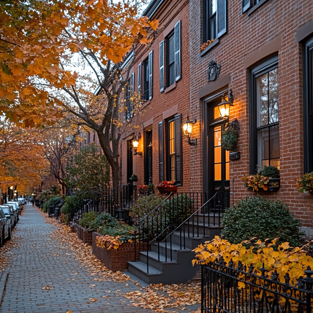 Beacon Hill Row Houses Boston United States paint by color