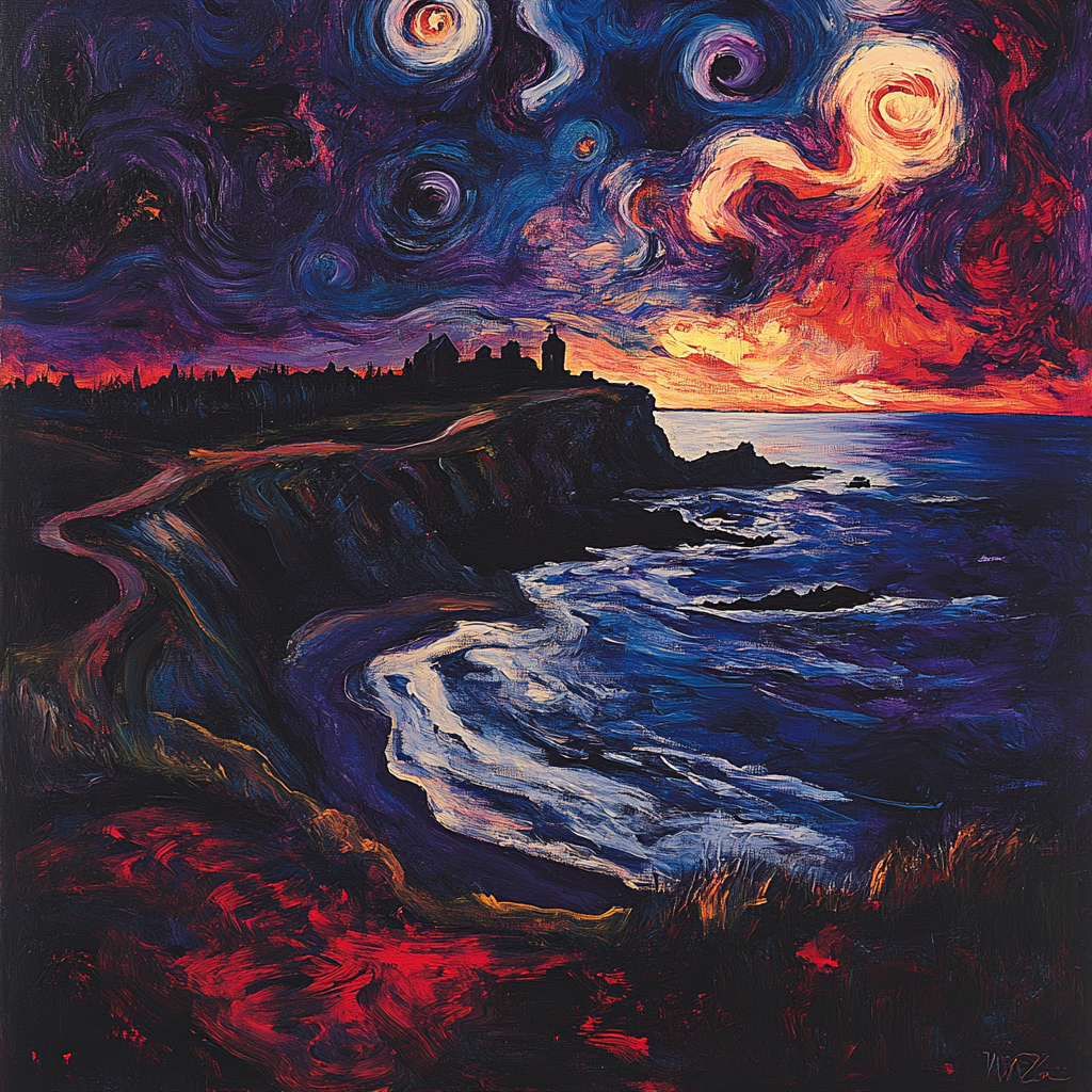 Edvard Munch Inspired Lonely Shore paint by number
