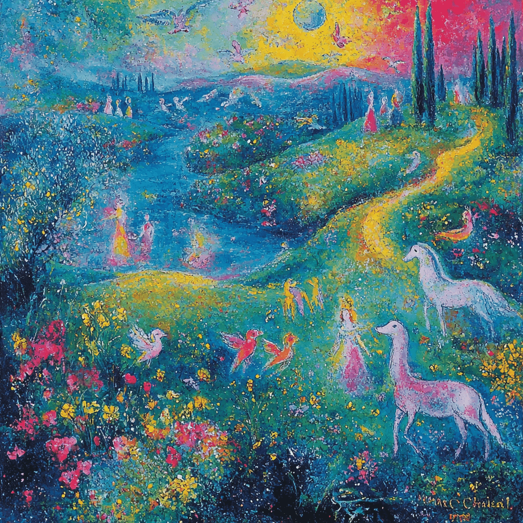Marc Chagall Inspired Whimsical Wanderlust DIY Paint By Numbers