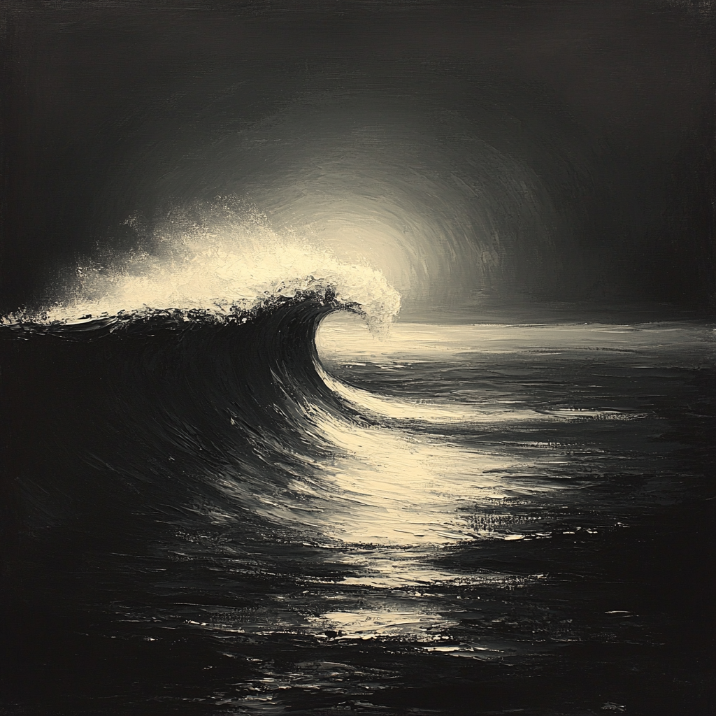 Caravaggio Inspired Moonlit Wave Crest Paint by numbers art
