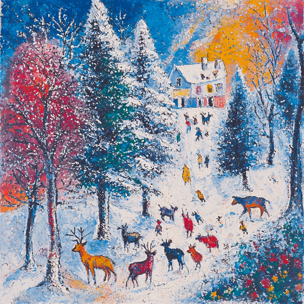 Marc Chagall Inspired Frosty Whimsy Painting Number Kit
