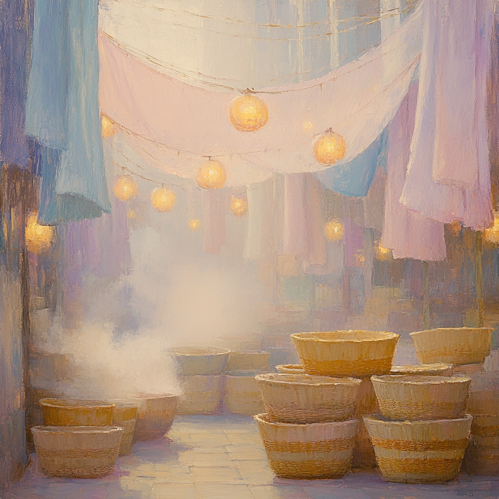 Edgar Degas Inspired Cerulean Market At Dawn paint by number