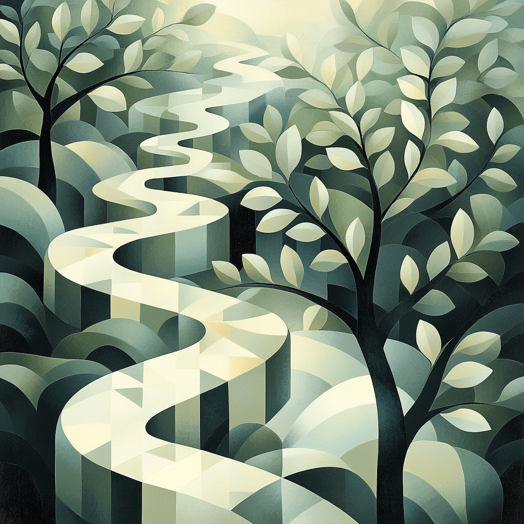 M.C. Escher Inspired Fractal Garden Of Shadows Paint by numbers kits