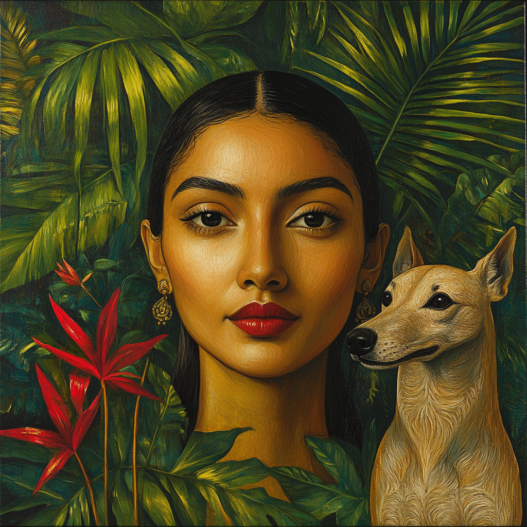 Frida Kahlo Inspired Self Portrait With Monkeys Painting by numbers kit