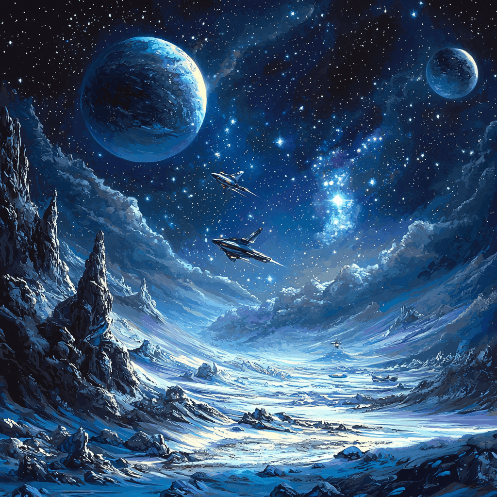 Contemporary Space Art Style Inspired Stellar Voyage DIY Paint By Numbers